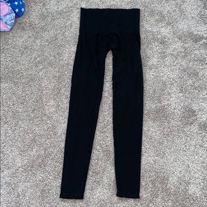 Black cotton leggings high waisted
